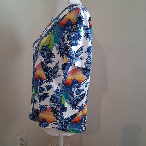 Farm Rio Aves Graphic Tee Size Small - Picture 5 of 9